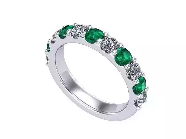 Emeralds and Diamonds Band