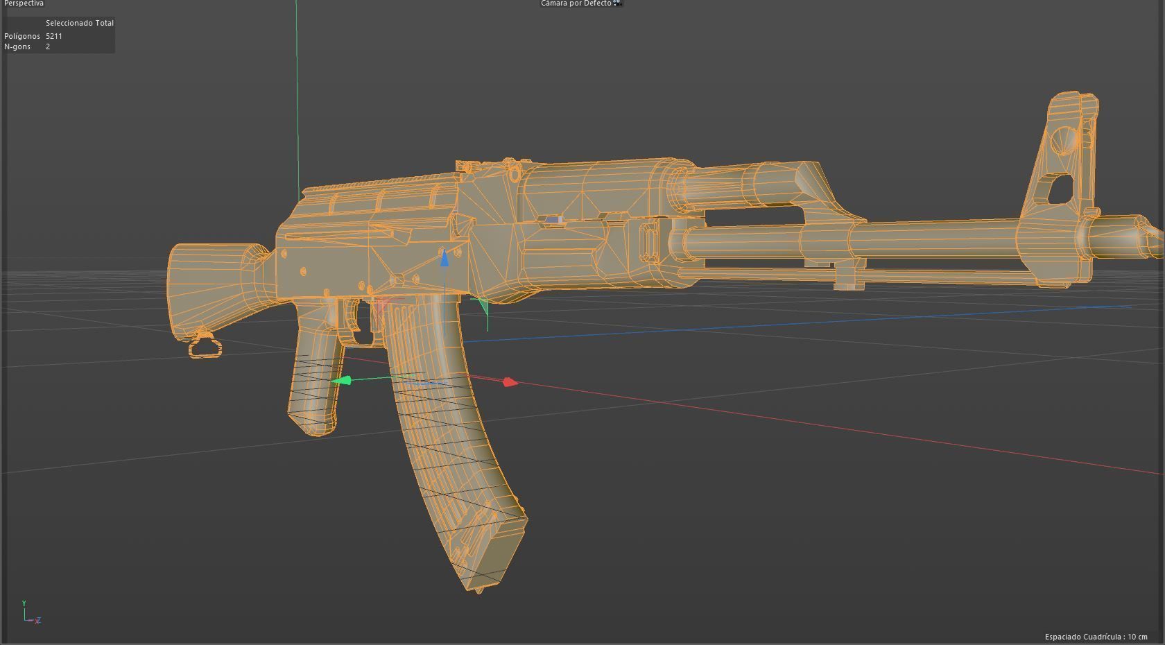 AKM machine gun  Low-poly 3D model_8