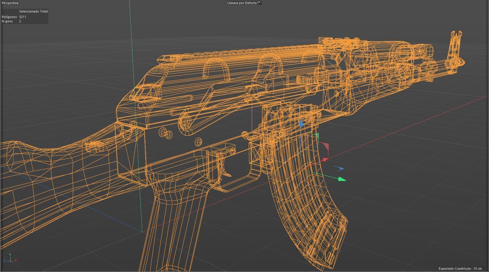 AKM machine gun  Low-poly 3D model_10
