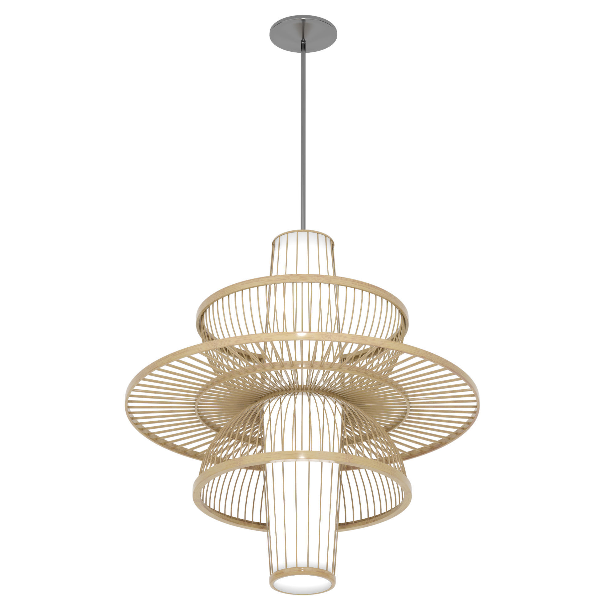 Pastoral Rattan Decorative Pendant Lights 3D model_6