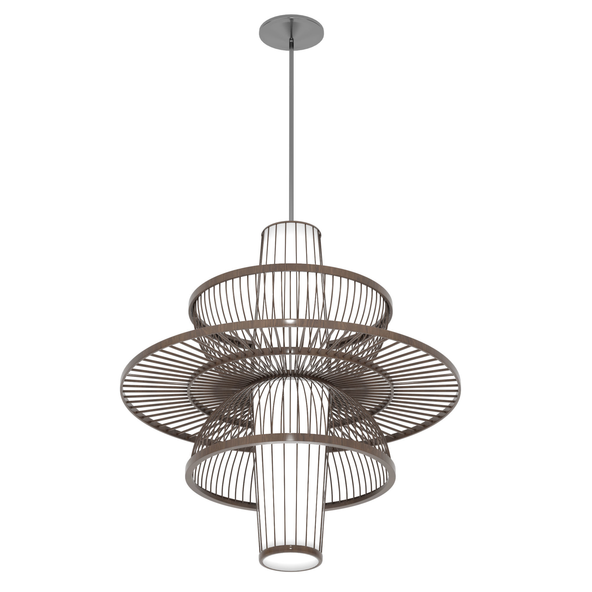 Pastoral Rattan Decorative Pendant Lights 3D model_7
