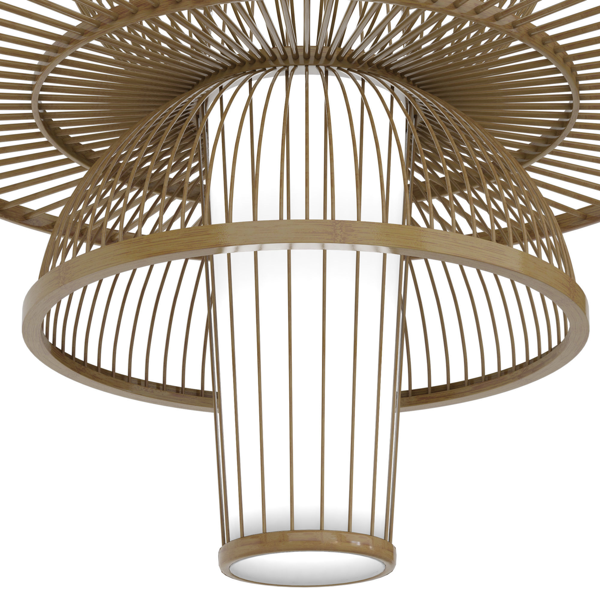 Pastoral Rattan Decorative Pendant Lights 3D model_3