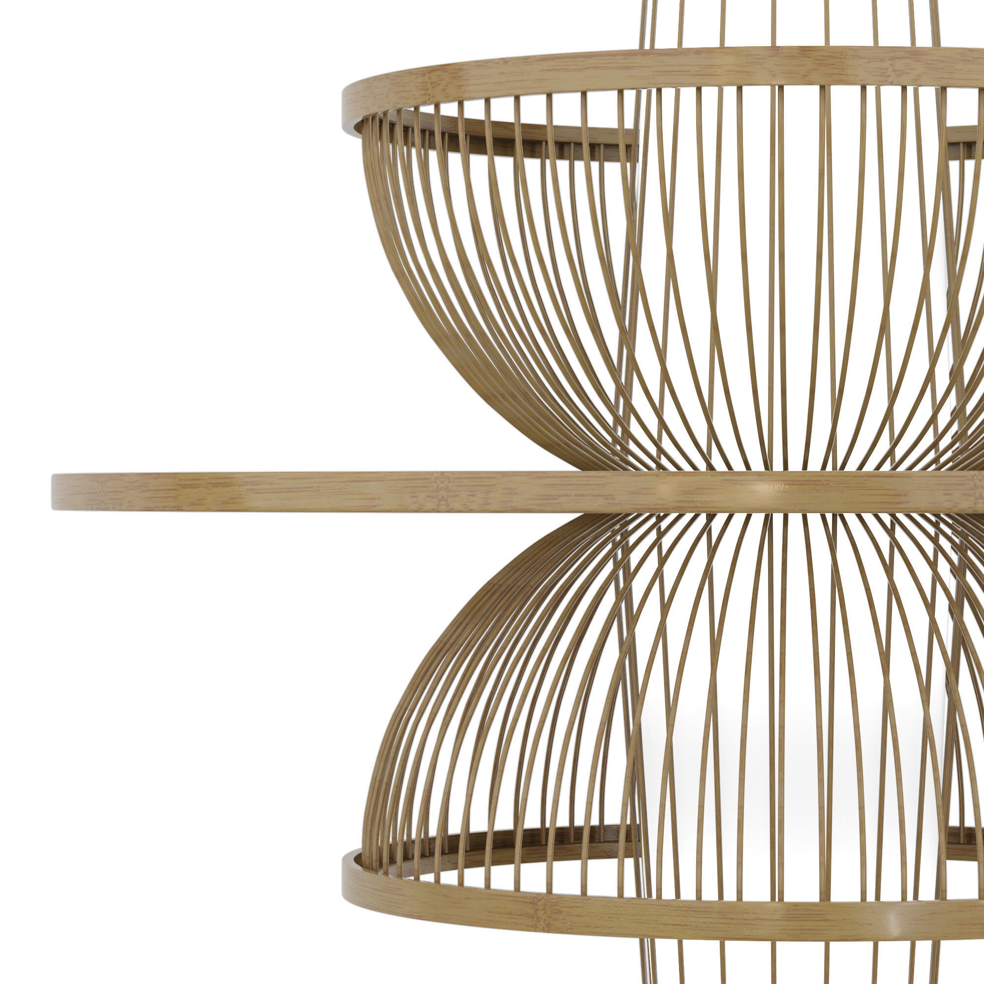 Pastoral Rattan Decorative Pendant Lights 3D model_4
