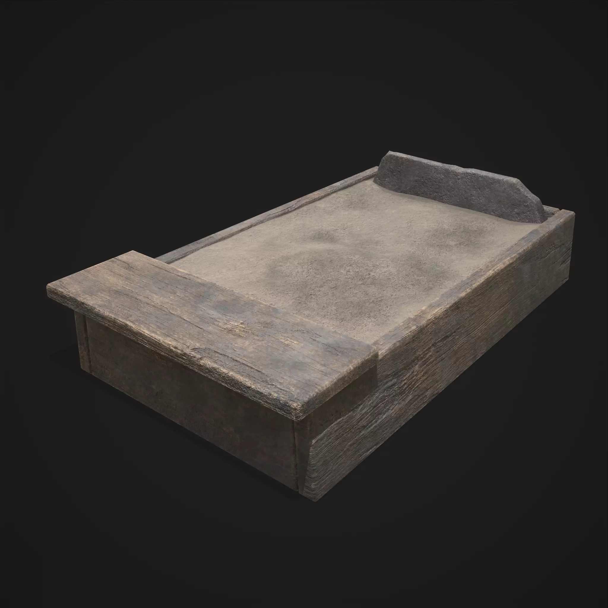 Medieval Cooking Fire Pit Low-poly 3D model_0