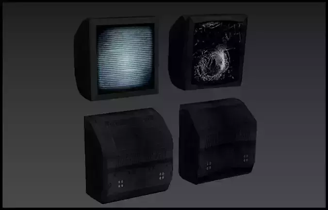 Television Set - Game Ready Low-poly 3D model