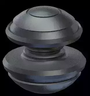 lowpoly UFO metal knob