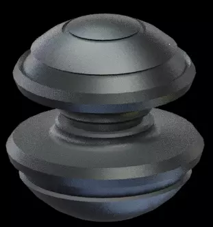 lowpoly UFO metal knob Free low-poly 3D model