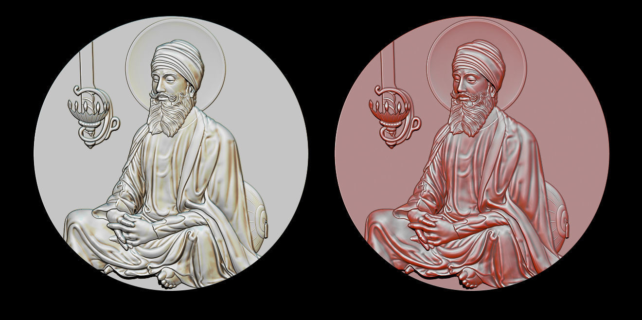 Collection 1 to 6 bronze medallion with knight 3D print model_39