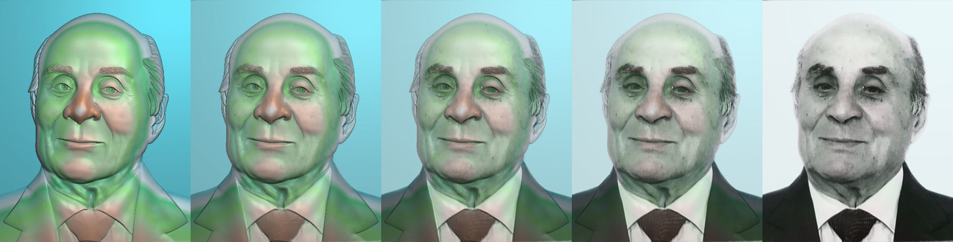 Collection 1 to 6 bronze medallion with knight 3D print model_4