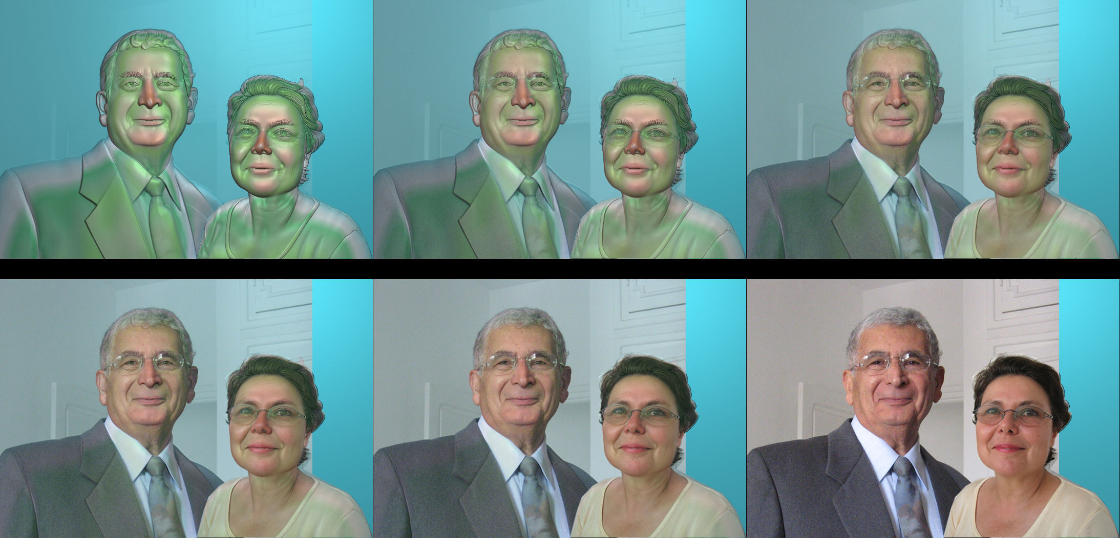 Collection 1 to 6 bronze medallion with knight 3D print model_5