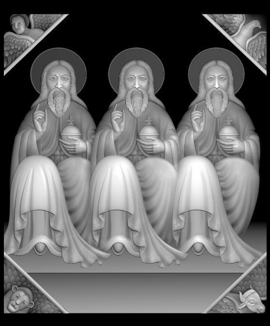 Collection 1 to 6 bronze medallion with knight 3D print model_12