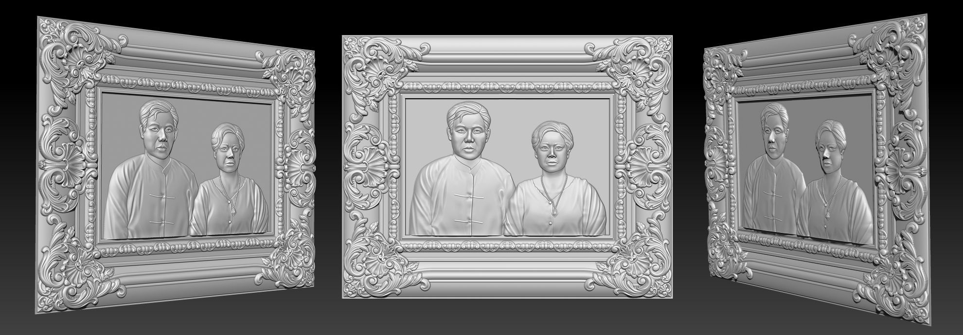 Collection 1 to 6 bronze medallion with knight 3D print model_32