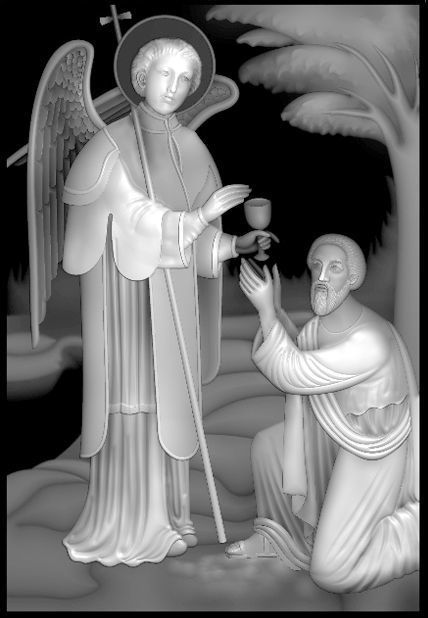 Collection 1 to 6 bronze medallion with knight 3D print model_10