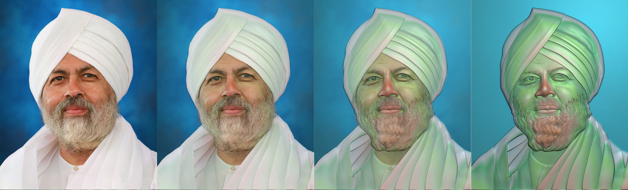 Collection 1 to 6 bronze medallion with knight 3D print model_30