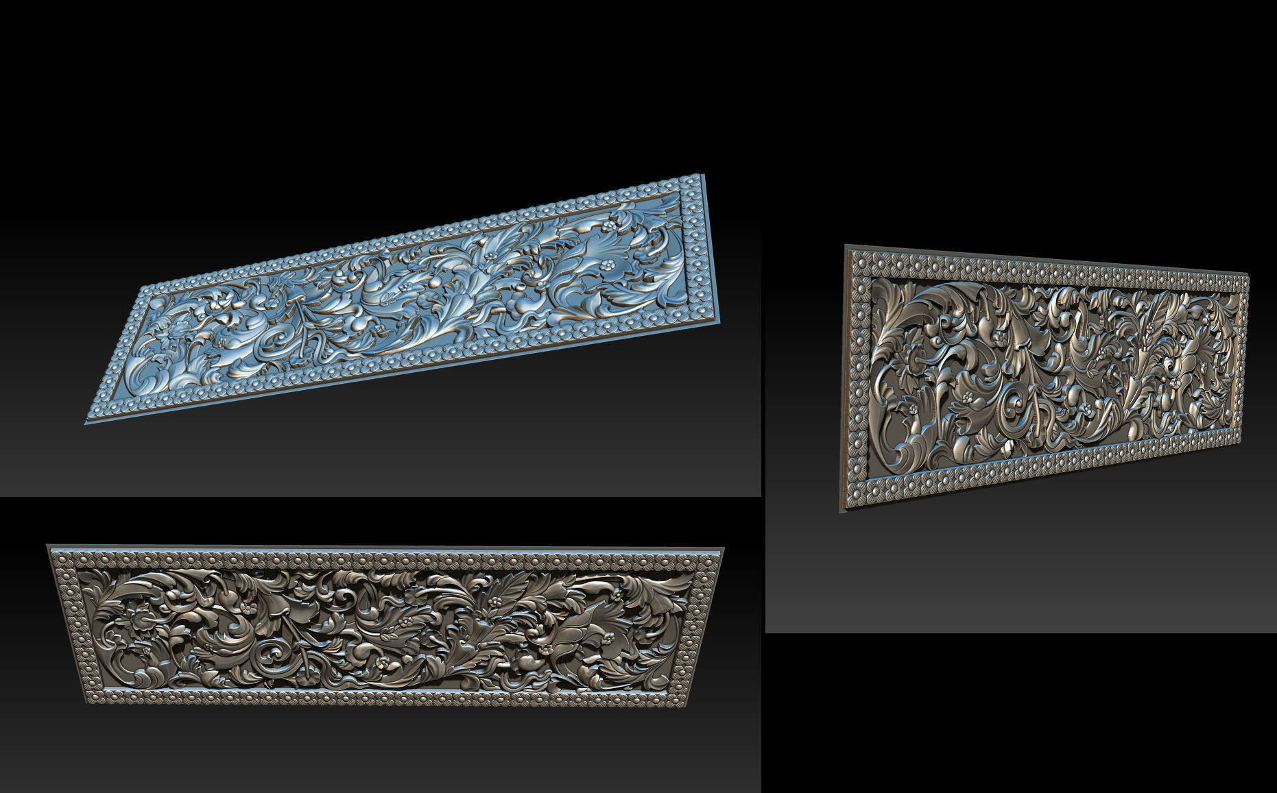 Collection 1 to 6 bronze medallion with knight 3D print model_28