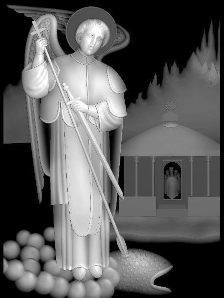 Collection 1 to 6 bronze medallion with knight 3D print model_9