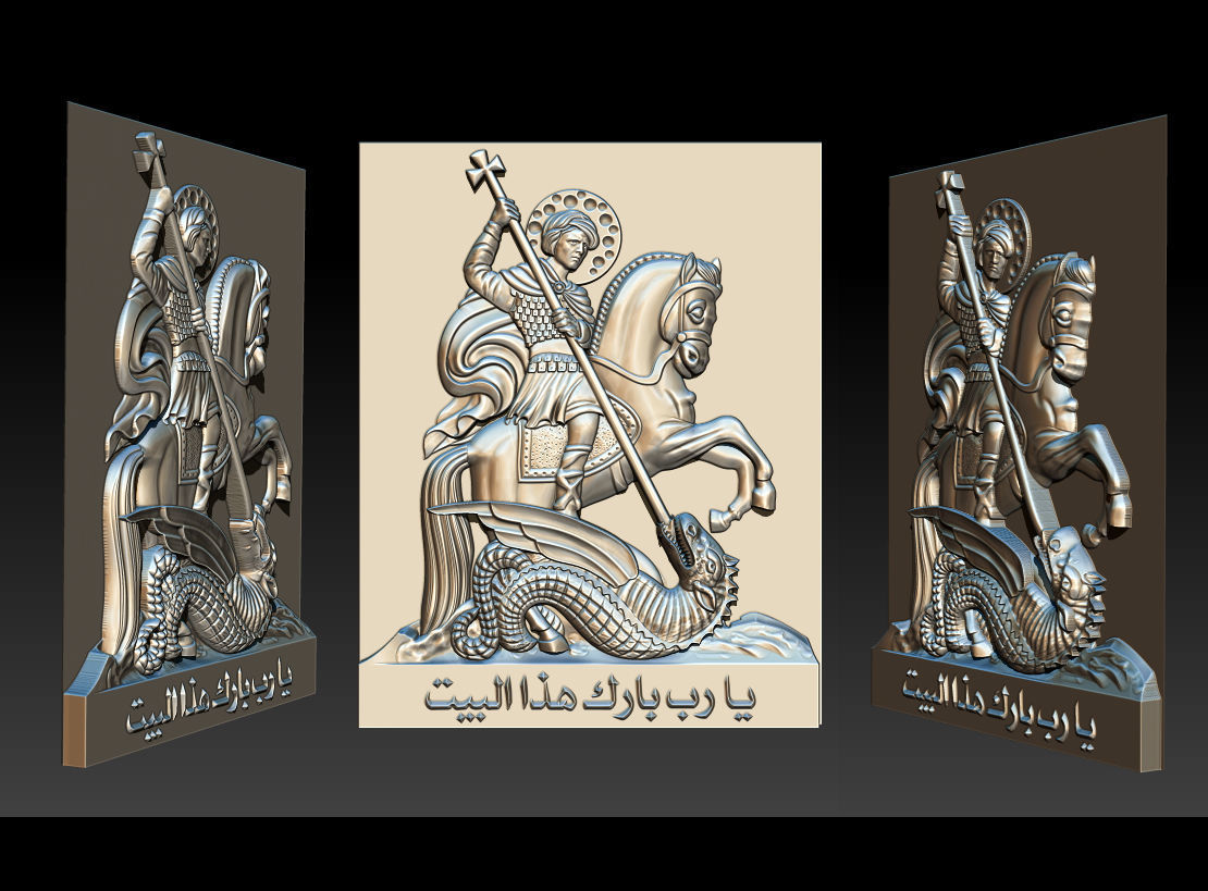 Collection 1 to 6 bronze medallion with knight 3D print model_36