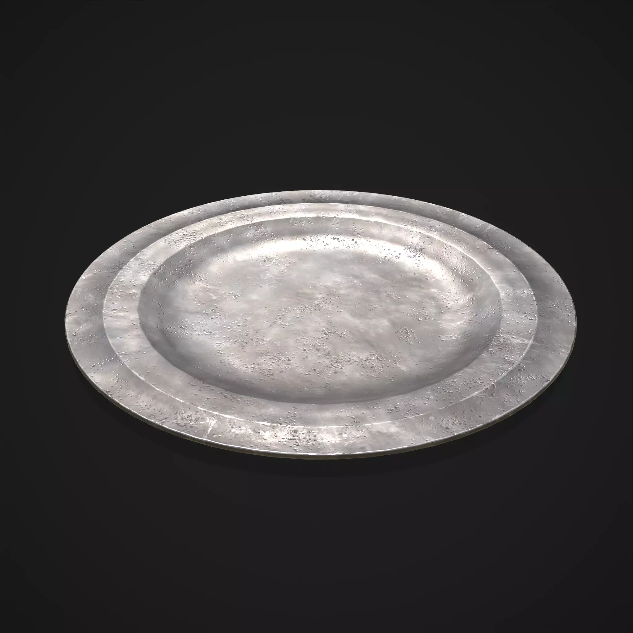 Pewter Plate Low-poly 3D model_0