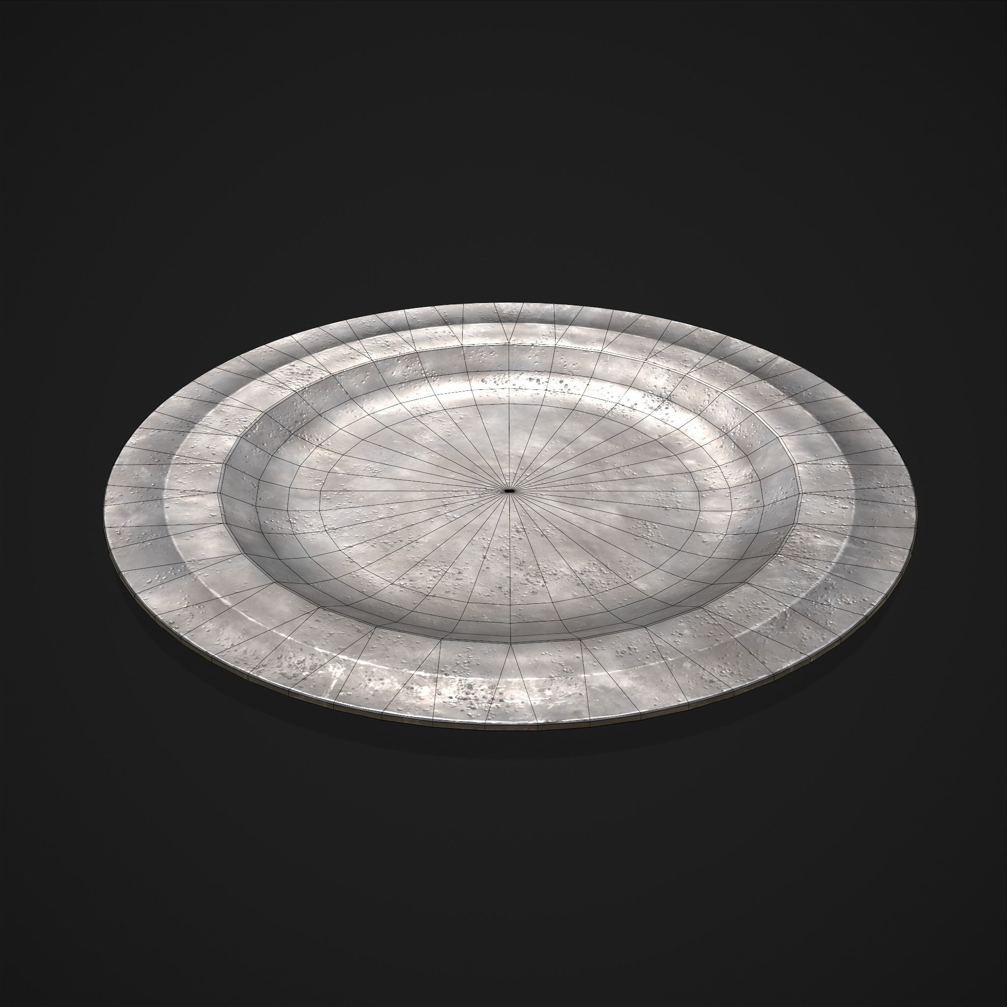 Pewter Plate Low-poly 3D model_2
