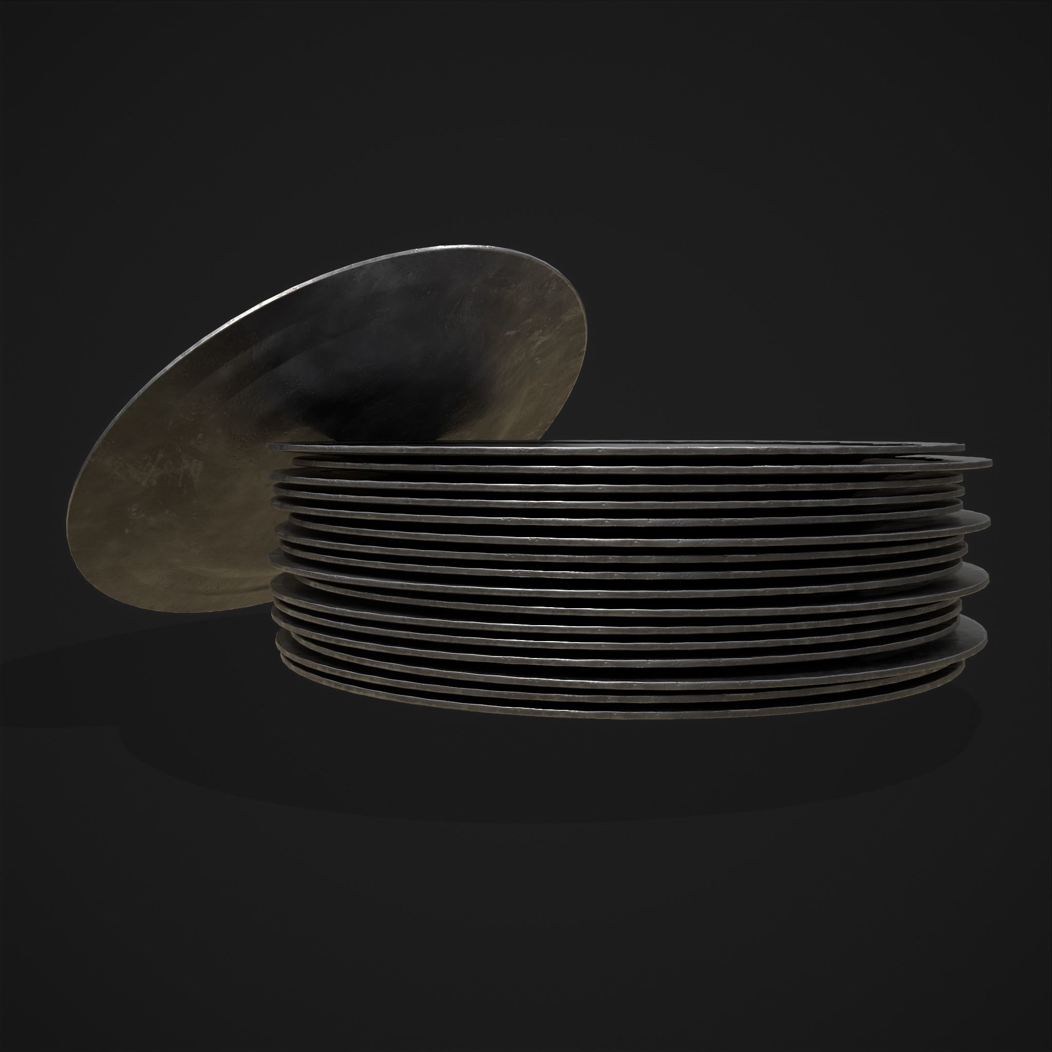 Pewter Plate Low-poly 3D model_17