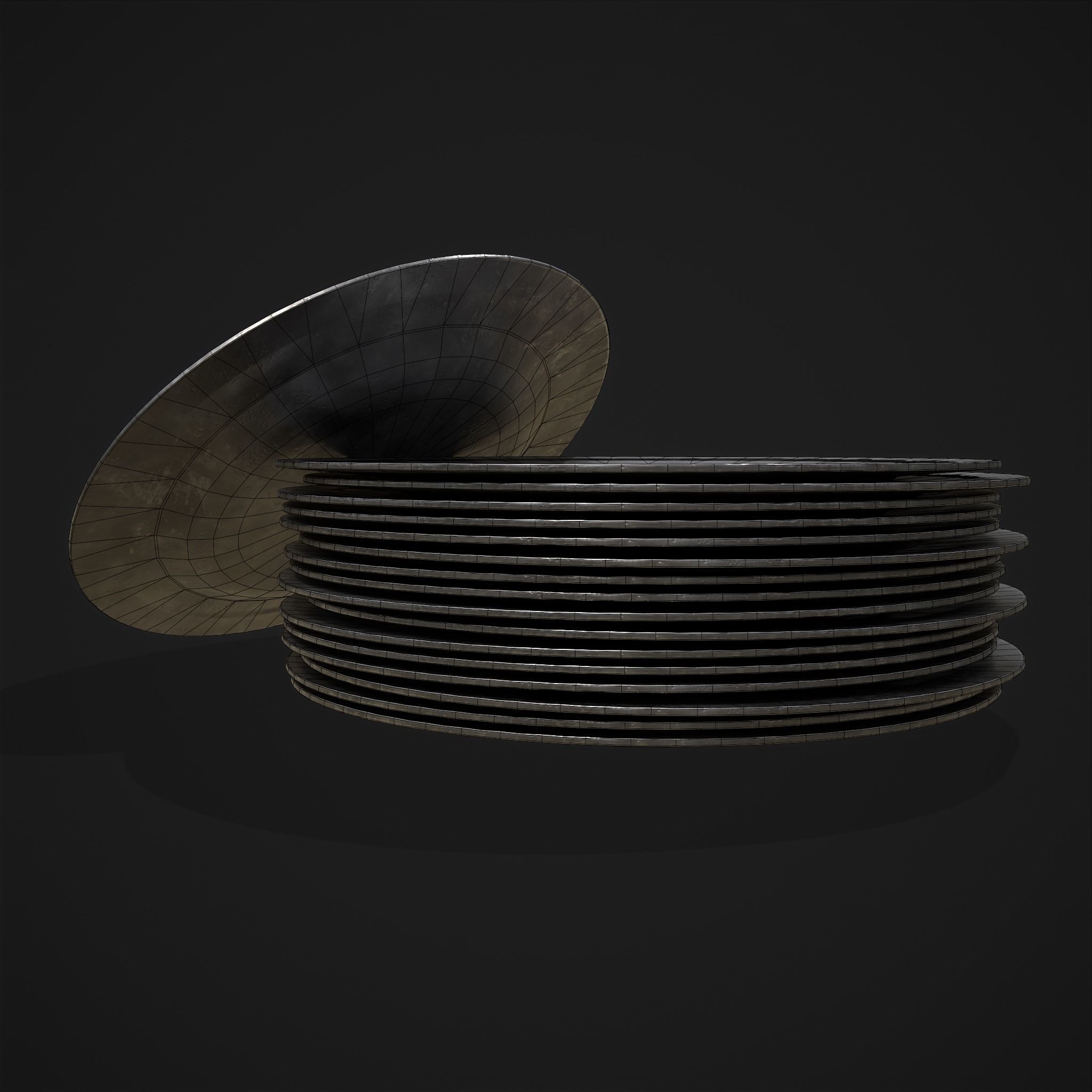 Pewter Plate Low-poly 3D model_18