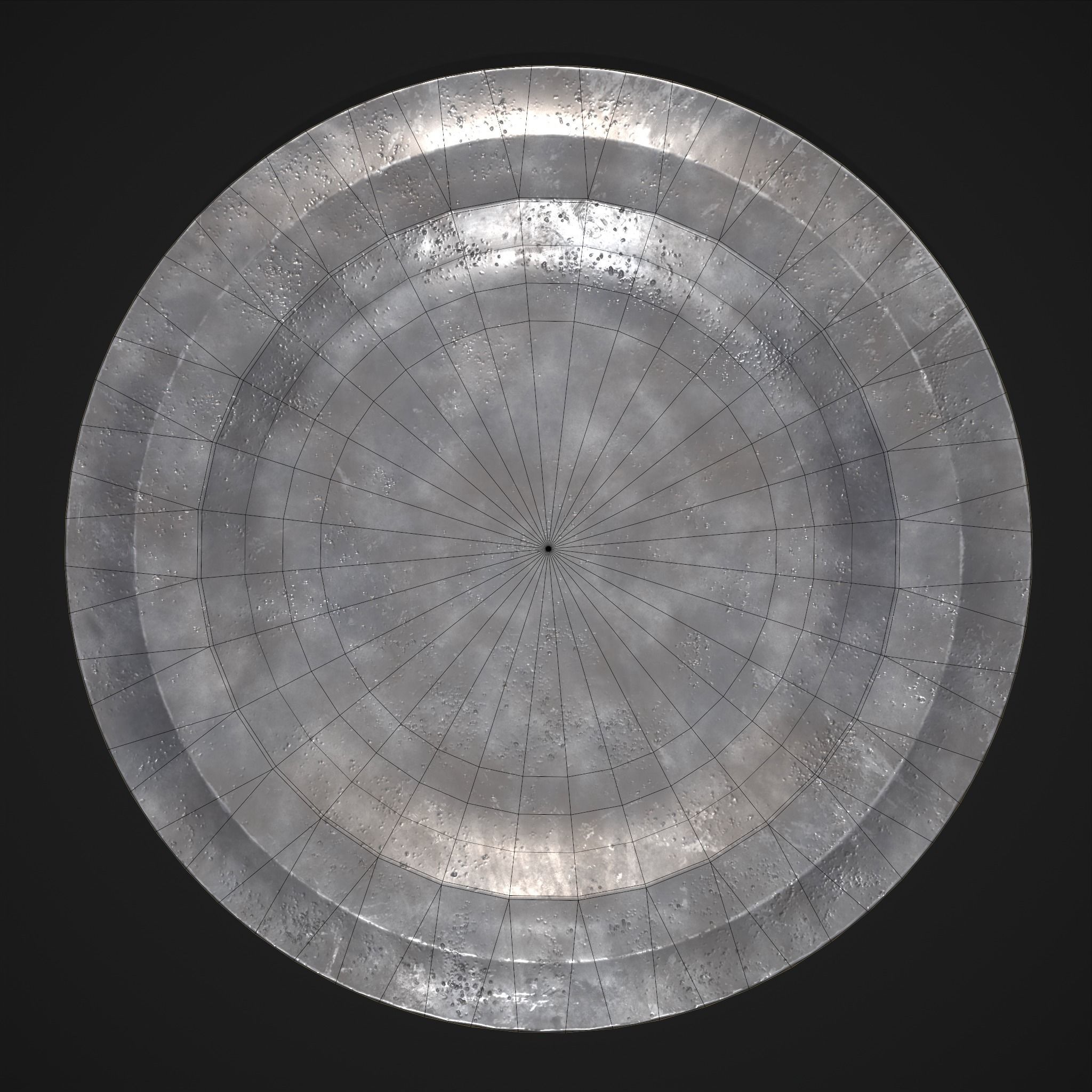 Pewter Plate Low-poly 3D model_4