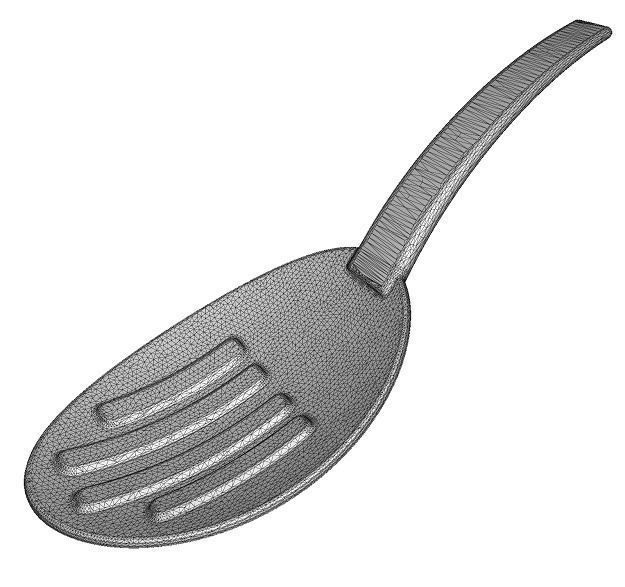 Wooden Rice Spoon Low-poly 3D model_3