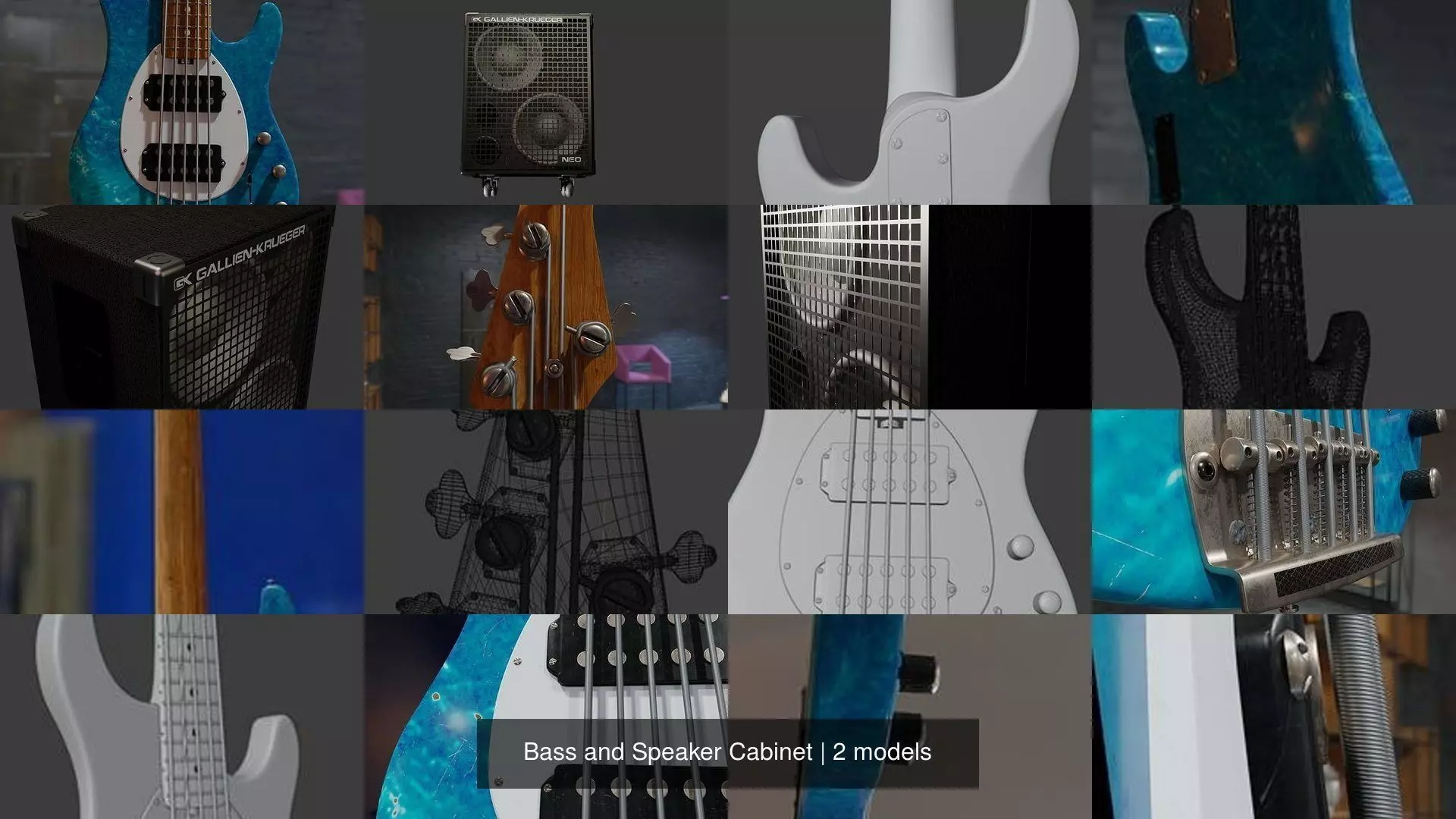 Bass and Speaker Cabinet 3D Model Collection_0