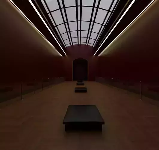 the empty gallery Low-poly 3D model