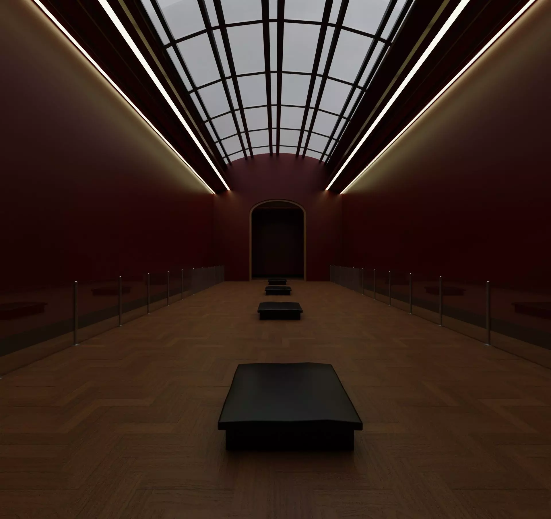 the empty gallery Low-poly 3D model