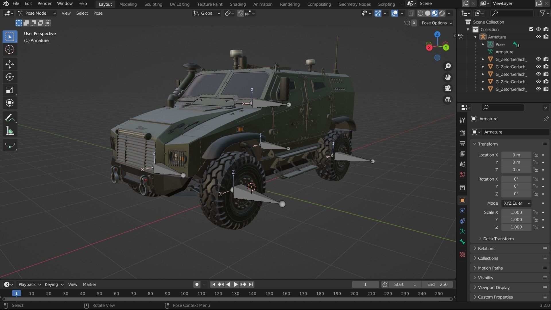 Zetor Gerlach 4x4 ATV Low-poly 3D model_59