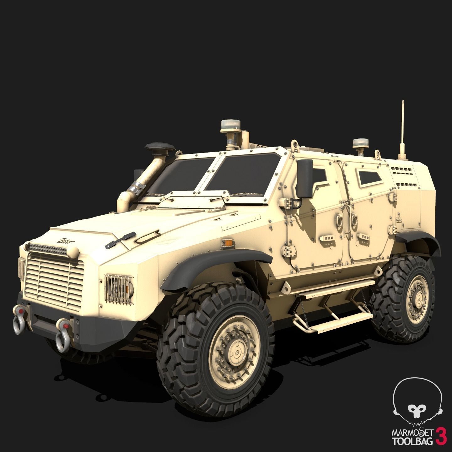 Zetor Gerlach 4x4 ATV Low-poly 3D model_23