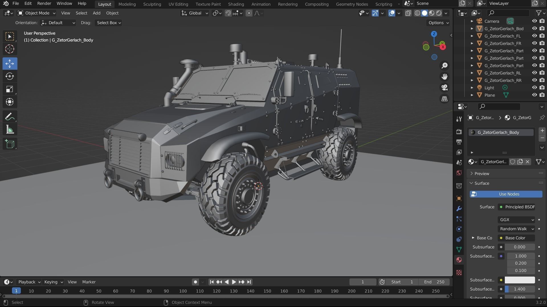 Zetor Gerlach 4x4 ATV Low-poly 3D model_56