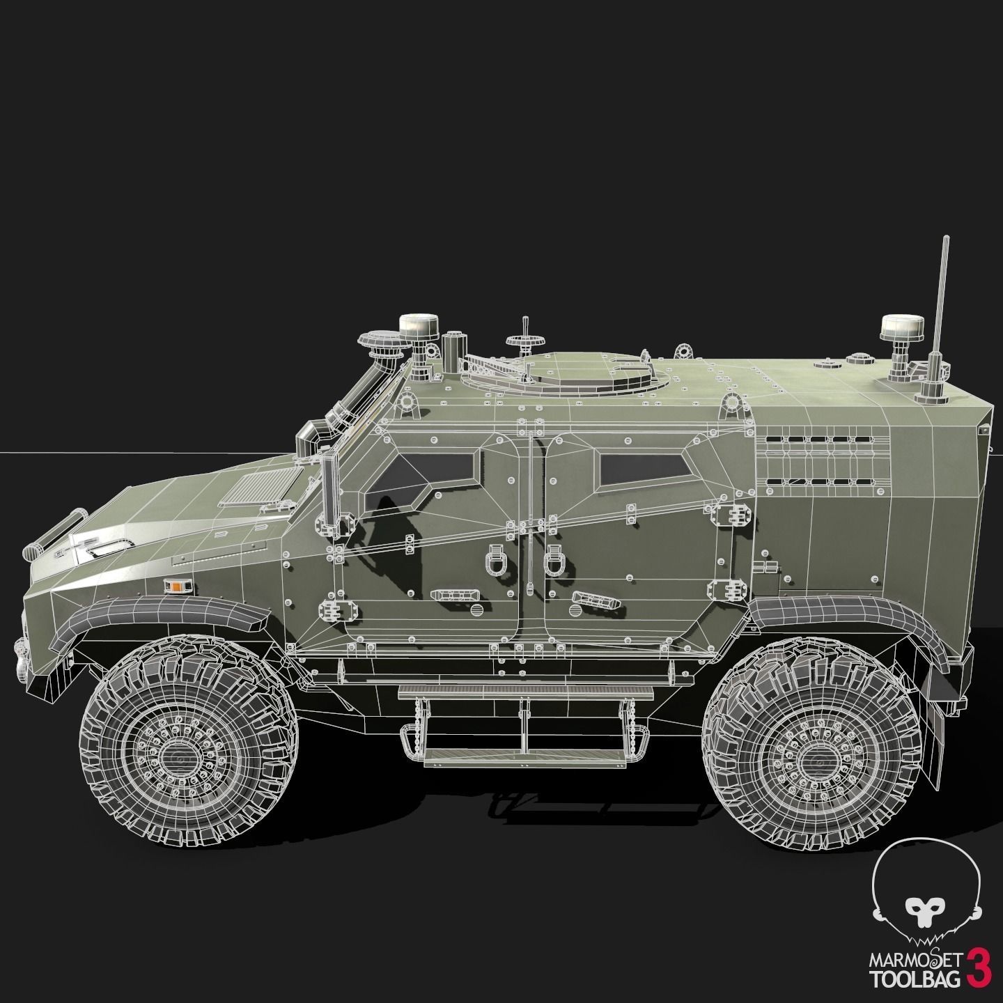 Zetor Gerlach 4x4 ATV Low-poly 3D model_14