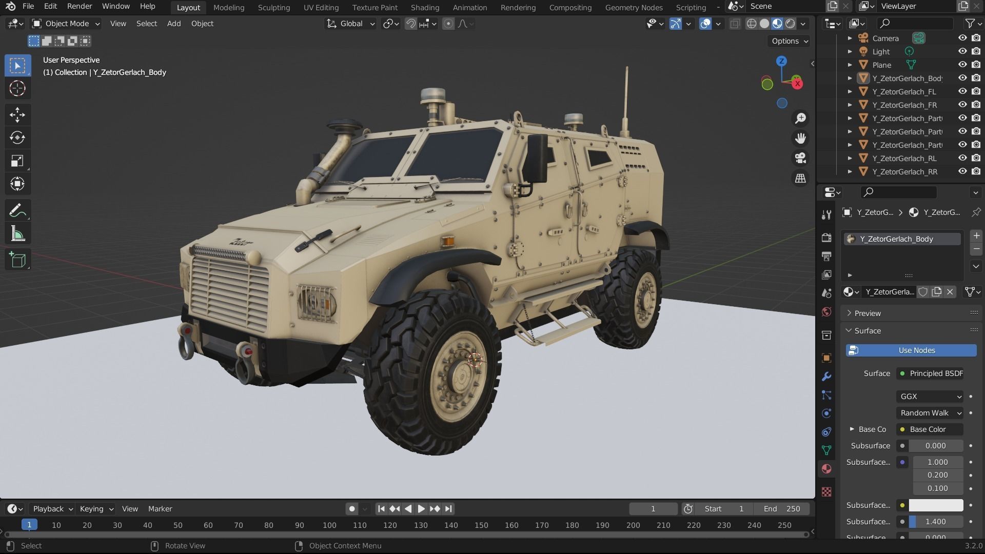Zetor Gerlach 4x4 ATV Low-poly 3D model_58