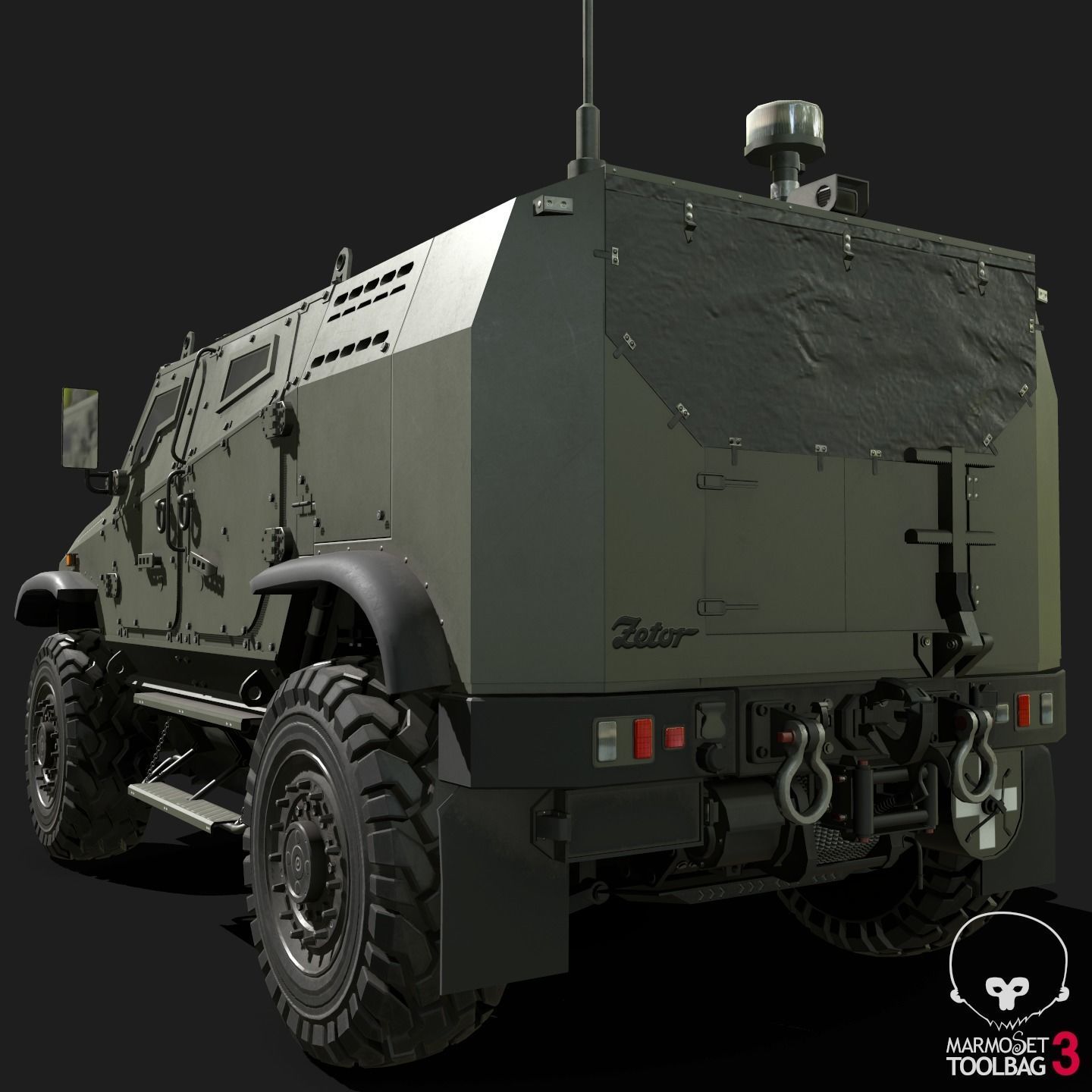 Zetor Gerlach 4x4 ATV Low-poly 3D model_15