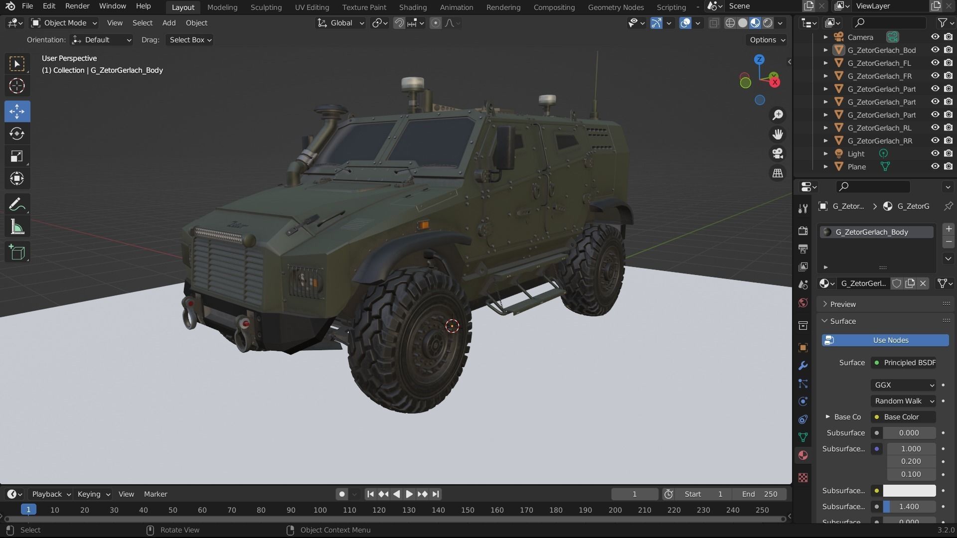 Zetor Gerlach 4x4 ATV Low-poly 3D model_57