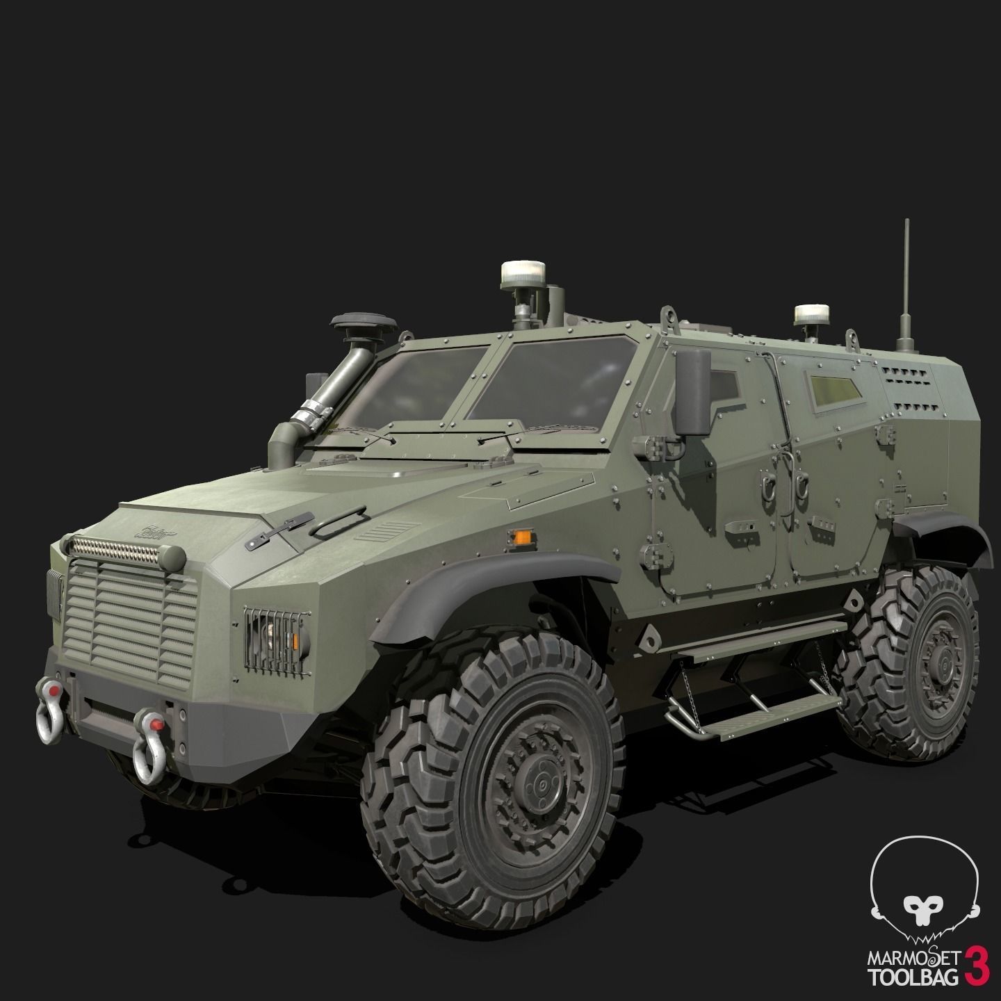 Zetor Gerlach 4x4 ATV Low-poly 3D model_11