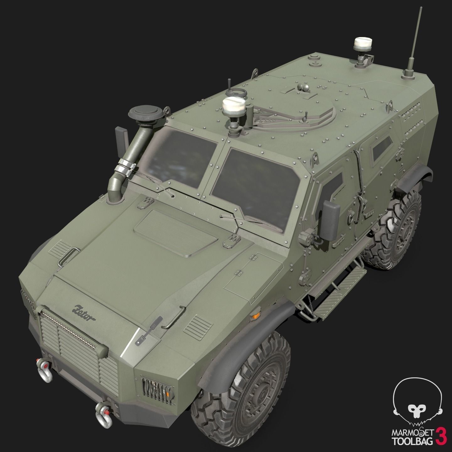 Zetor Gerlach 4x4 ATV Low-poly 3D model_21