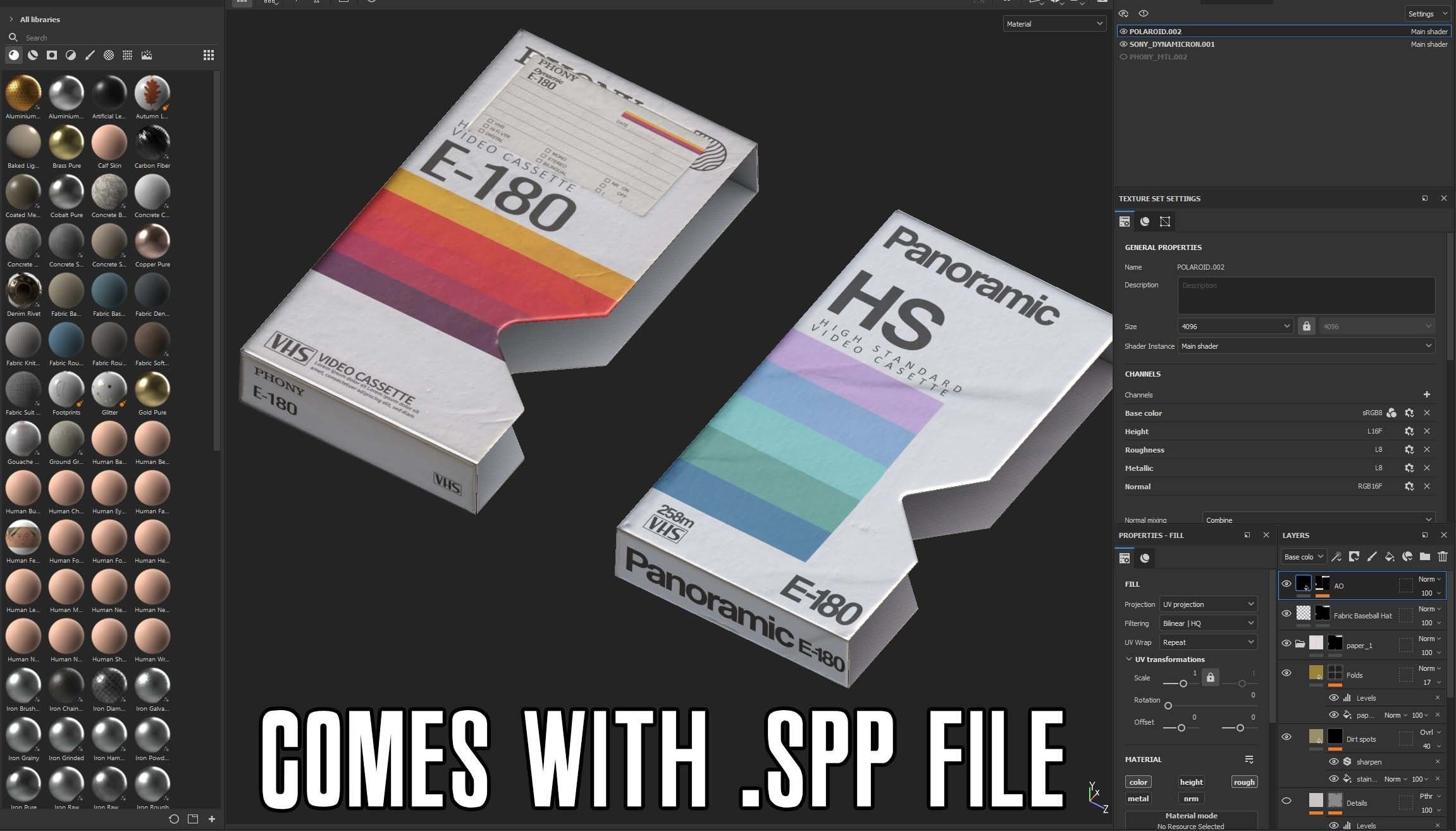 2 VHS Cassette Tapes with Sleeve Covers Low-poly 3D model_9