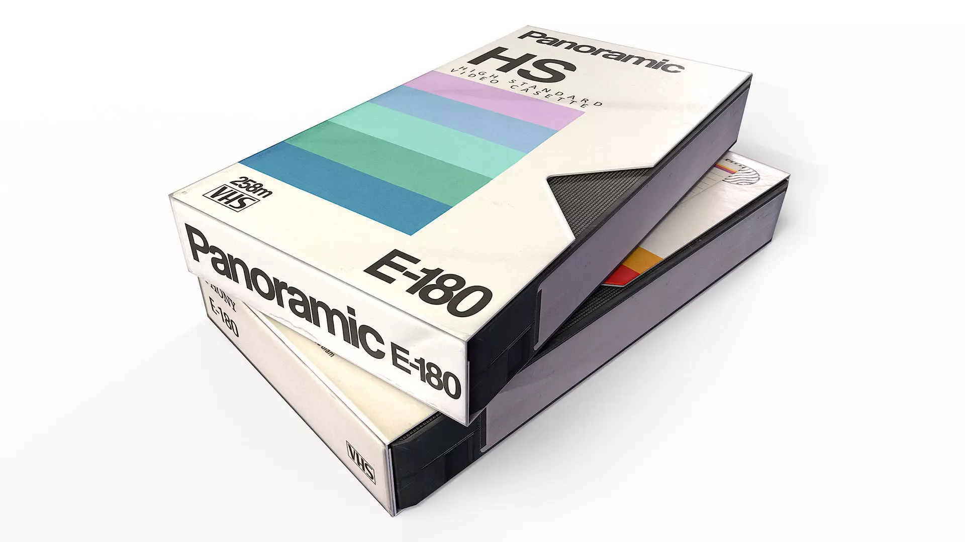 2 VHS Cassette Tapes with Sleeve Covers Low-poly 3D model_0