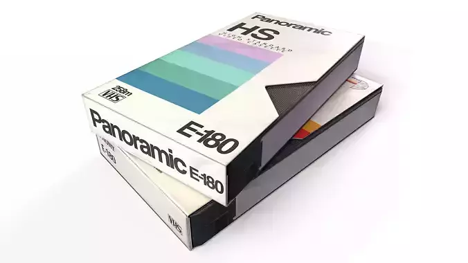 2 VHS Cassette Tapes with Sleeve Covers Low-poly 3D model