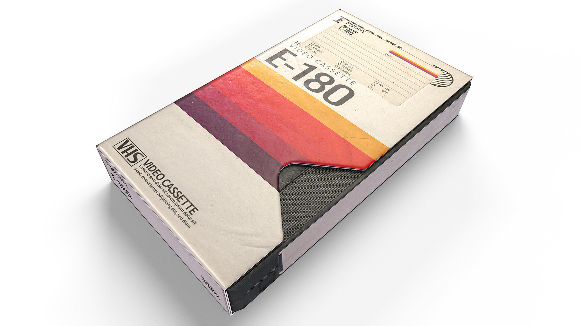 2 VHS Cassette Tapes with Sleeve Covers Low-poly 3D model_8