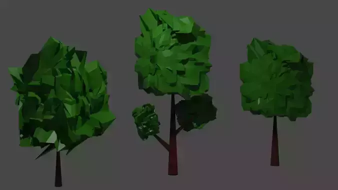 Low Poly Tree three trees