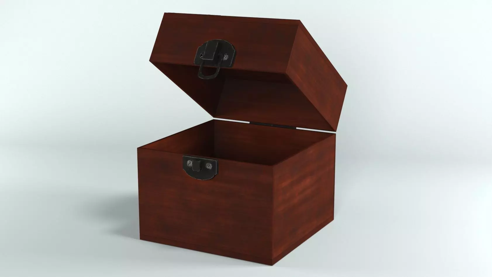 Decorative wooden box Low-poly 3D model