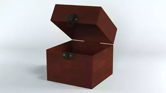 Decorative wooden box Low-poly 3D model