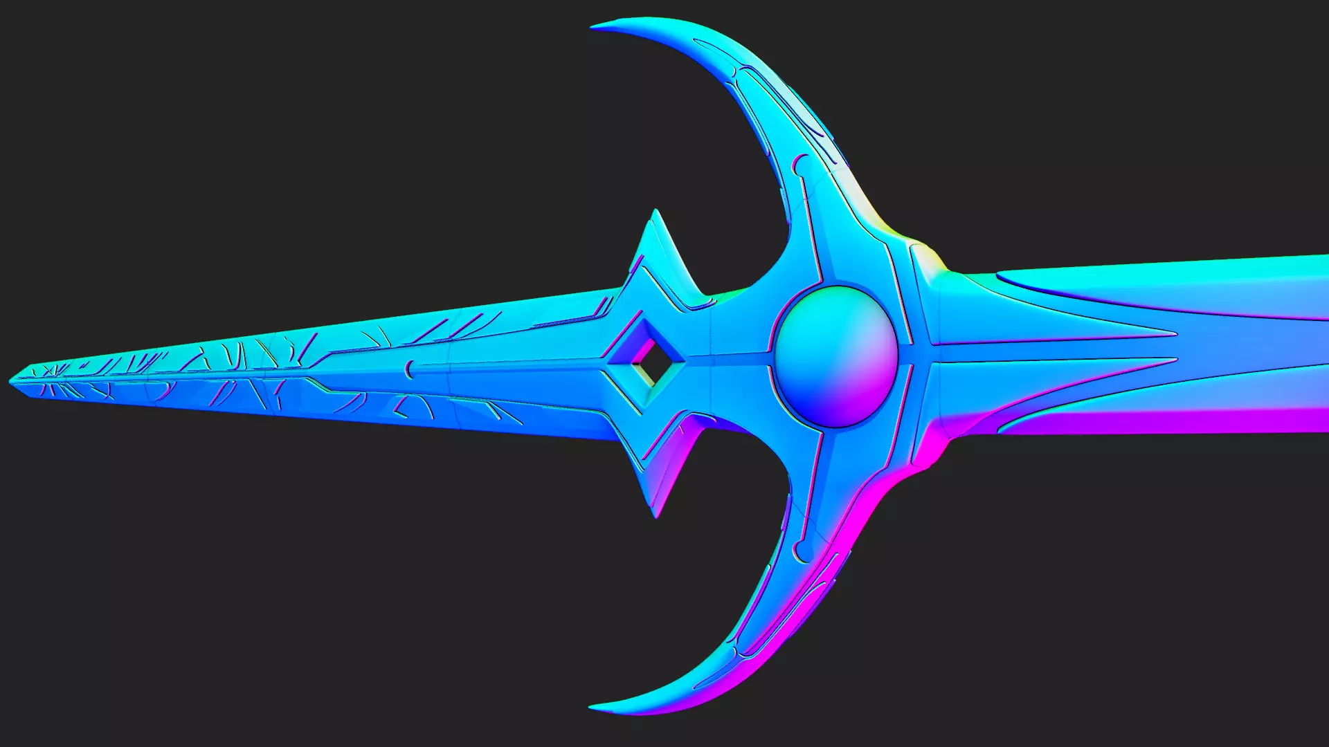 Travelers Original Swords Aether and Lumine Genshin Impact 3D print model_9