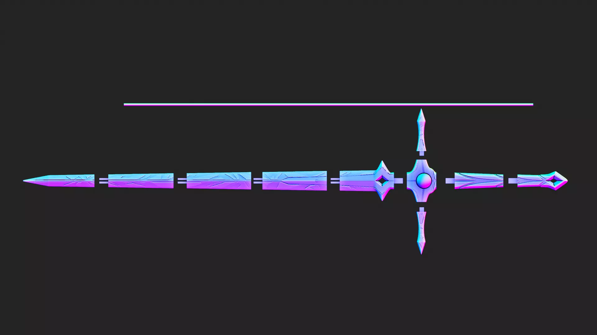 Travelers Original Swords Aether and Lumine Genshin Impact 3D print model_4