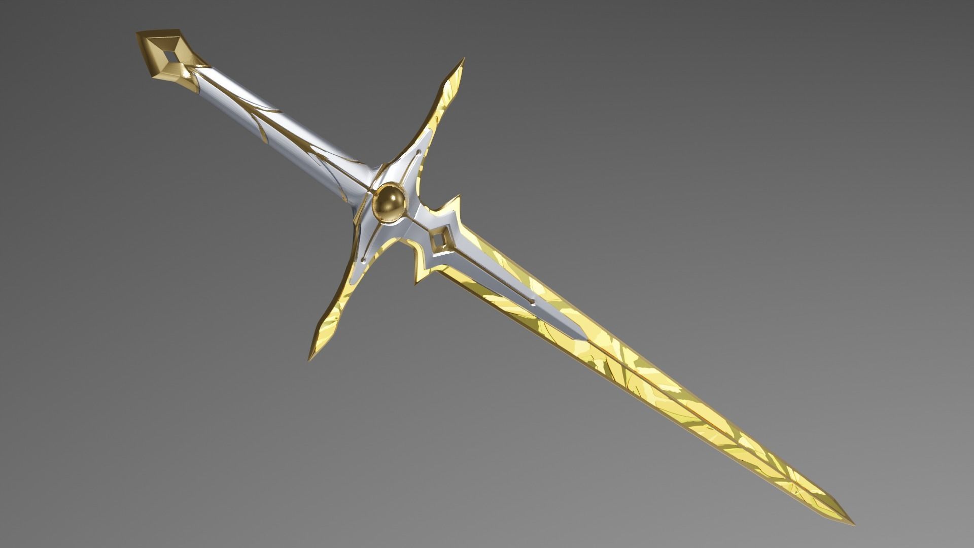 Travelers Original Swords Aether and Lumine Genshin Impact 3D print model_1