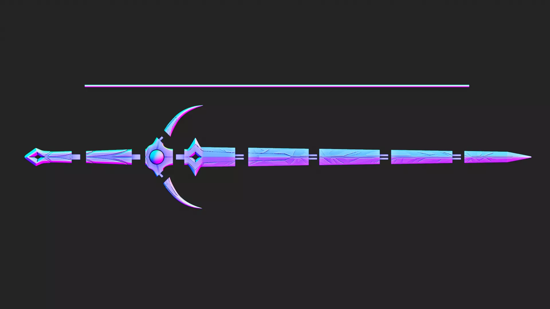 Travelers Original Swords Aether and Lumine Genshin Impact 3D print model_5